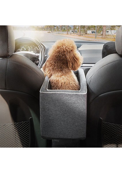 Bej 42X20X22 cm Taşınabilir Pet Köpek Araba Koltuğu Merkezi Kontrol Kaymaz Köpek Taşıyıcılar Güvenli Araba Kol Dayama Kutusu Yükseltici Kulübesi Yatak Küçük Köpek Kedi Seyahat (Yurt Dışından)
