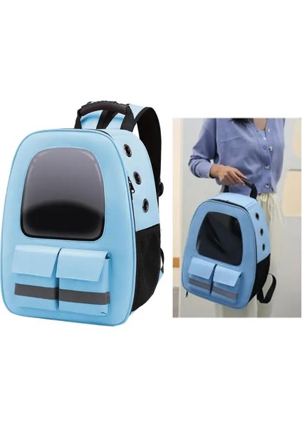 Mavi Kedi Sırt Çantası Taşıyıcı Çanta, Köpek Sırt Çantası, Küçük Kediler Için Evcil Hayvan Köpekler Tavşan, Seyahat Için Şeffaf Sırt Çantası, Yürüyüş (Yurt Dışından)