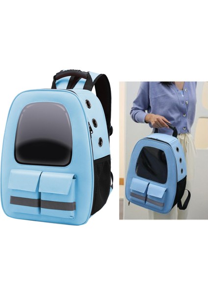 Mavi Kedi Sırt Çantası Taşıyıcı Çanta, Köpek Sırt Çantası, Küçük Kediler Için Evcil Hayvan Köpekler Tavşan, Seyahat Için Şeffaf Sırt Çantası, Yürüyüş (Yurt Dışından) modelleri