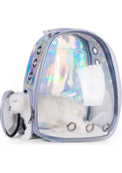 Parlama Gri M Astronot Pencere Kabarcık Taşıma Seyahat Çantası Nefes Uzay Kapsülü Şeffaf Evcil Hayvan Taşıma Çantası Köpek Kedi Sırt Çantası (Yurt Dışından)
