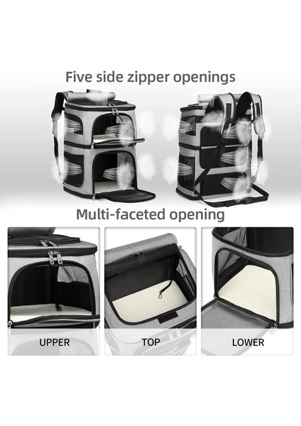 C L Çift Katmanlı Kedi Taşıyıcı Sırt Çantası Çıkarılabilir Kedi Taşıyıcı 2 Kediler Için Küçük Orta Köpekler Kediler Nefes Pet Sırt Çantası Seyahat Çantası (Yurt Dışından) fiyatları