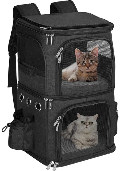 C L Çift Katmanlı Kedi Taşıyıcı Sırt Çantası Çıkarılabilir Kedi Taşıyıcı 2 Kediler Için Küçük Orta Köpekler Kediler Nefes Pet Sırt Çantası Seyahat Çantası (Yurt Dışından) indirimleri