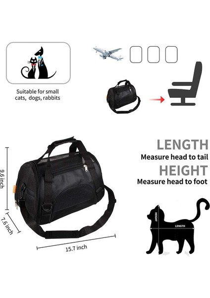 Siyah Set Altında 5kg Taşınabilir Pet Çanta Sevimli Sırt Çantası Açık Seyahat Çanta Taşıma Çantaları Yumuşak Crossbody Çanta Pet Köpek Nefes Örgü Sırt Çantaları (Yurt Dışından) fırsatları