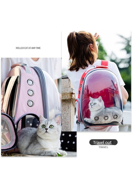 Stil-Pembe Kediler Için Taşıyıcı Açık Pet Omuz Çantası Taşıyıcılar Taşınabilir Sırt Çantası Şeffaf ve Nefes Alabilir Küçük Köpekler Kediler Için Uygun (Yurt Dışından)