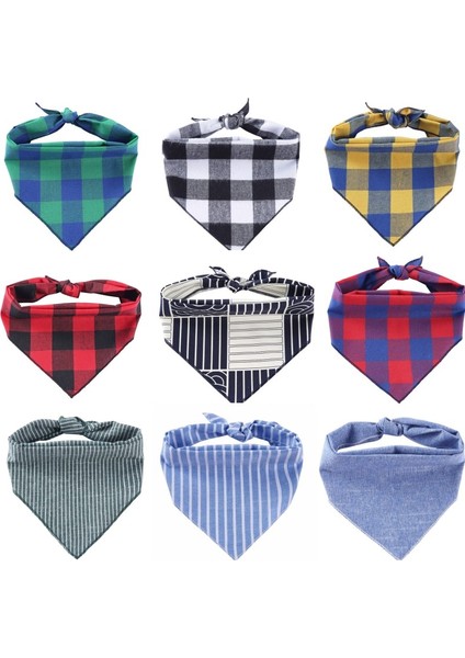 J L Aksesuarları Köpekler Kediler Evcil Hayvan Önlükleri Bandanalar Yavru Kedi Ürünleri Ekose Çizgili Yıkanabilir Yumuşak Nefes Alabilir Üçgen Eşarp Köpek Bandana (Yurt Dışından) fiyatları