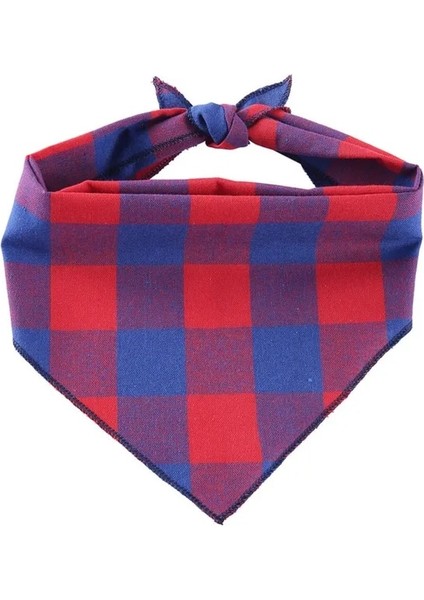 B S Aksesuarları Köpekler Kediler Evcil Hayvan Önlükleri Bandanalar Yavru Kedi Ürünleri Ekose Çizgili Yıkanabilir Yumuşak Nefes Alabilir Üçgen Eşarp Köpek Bandana (Yurt Dışından)