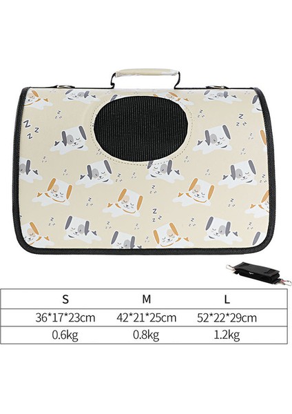 S Pet Köpek Kedi Çantası Omuz Taşınabilir Çapraz Asılı Sırt Çantası El-Taşınan Nefes Alabilir Hafif Köpek Kedi Çantası Taşıma Için Dışarı Çıkma Bavul (Yurt Dışından)