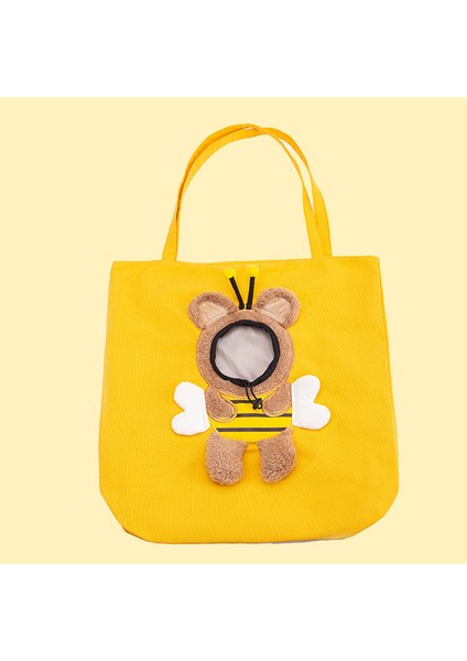 Sarı Arı 38X38 cm Balarısı Şeklinde Gösteri Kafası Pet Kanvas Şekilli Omuz Çantası Küçük Kedi Köpek Açık Taşıma Seyahat Çanta Çanta Hayvan Sling Taşıyıcı (Yurt Dışından)