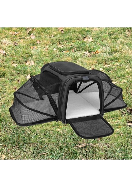 P-6 Bir Boyut Büyük Kapasiteli Taşıyıcı Cat Pet Airlines Onaylı Yansıtıcı Bant Kedi Seyahat Çantası Genişletilebilir Katlanabilir Yumuşak Köpek Taşıyıcı (Yurt Dışından)