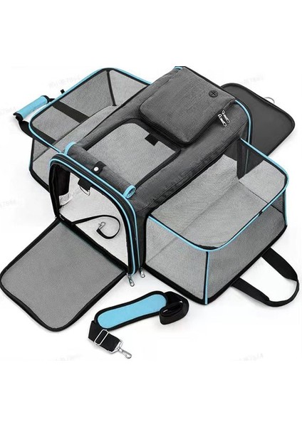 P-6 Bir Boyut Büyük Kapasiteli Taşıyıcı Cat Pet Airlines Onaylı Yansıtıcı Bant Kedi Seyahat Çantası Genişletilebilir Katlanabilir Yumuşak Köpek Taşıyıcı (Yurt Dışından) fiyatları