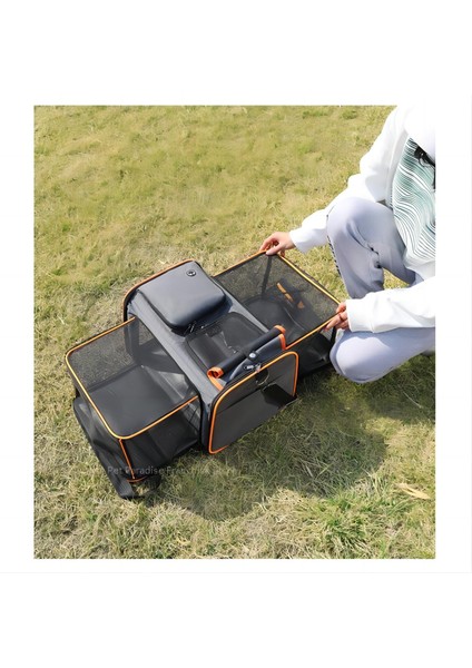 P-6 Bir Boyut Büyük Kapasiteli Taşıyıcı Cat Pet Airlines Onaylı Yansıtıcı Bant Kedi Seyahat Çantası Genişletilebilir Katlanabilir Yumuşak Köpek Taşıyıcı (Yurt Dışından) modelleri