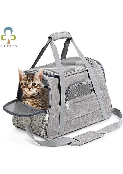Açık Gri Kedi Taşıma Çantası Taşınabilir Nefes Alabilen Kedi Sırt Çantası Örgü Pencere ile Havayolu Onaylı Küçük Evcil Hayvan Taşıma Çantası Taşıyıcı Kediler Için Ddj (Yurt Dışından) modelleri