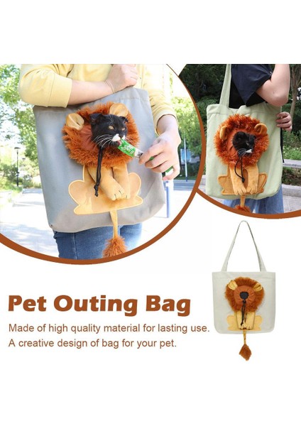 Bir Moda Aslan Şeklinde Omuz Çantası Nefes Alabilir Kediler ve Köpekler Için Pet Kanvas Çanta Tote Çanta Küçük Evcil Hayvan Çantası B6Z4 (Yurt Dışından) modelleri