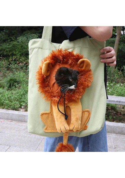 Bir Moda Aslan Şeklinde Omuz Çantası Nefes Alabilir Kediler ve Köpekler Için Pet Kanvas Çanta Tote Çanta Küçük Evcil Hayvan Çantası B6Z4 (Yurt Dışından) fırsatları