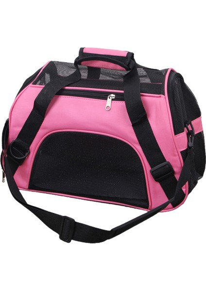 Pembe M Taşınabilir Pet Örgü Taşıma Çantası Pet Seyahat Çantaları Taşınabilir Katlanabilir Köpek Kedi Taşıyıcı Nefes Örgü Seyahat Kafesi Crossbody Tote Çanta (Yurt Dışından)