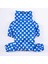 Dots Blue Peluşlu Su Geçirmez Küçük Irk Köpek Yağmurluk Tulum 1