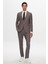 Slim Fit Kahverengi Baskılı Kırışmayan Sihirli Takım Elbise 1HC05IM08577M 1