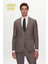 Slim Fit Kahverengi Baskılı Kırışmayan Sihirli Takım Elbise 1HC05IM08577M 2