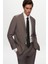 Slim Fit Kahverengi Baskılı Kırışmayan Sihirli Takım Elbise 1HC05IM08577M 3
