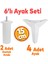 Kale 6'lı Set Mobilya Tv Ünitesi Koltuk Kanepe Destek Ayağı 15 Cm Beyaz Baza Ayakları M8 Civatalı 1