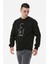 Baskılı Bisiklet Yaka Oversize Sweatshirt 3