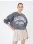 Kolej Sweatshirt Şardonlu Rahat Kalıp Uzun Baskılı 1