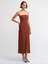 90758 Straplez Elbise-Kahve 3