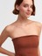 90758 Straplez Elbise-Kahve 4