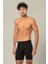Erdem Siyah Pamuk Elastan Uzun Boxer 1416 1