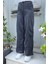 Kadın Çimalı Bol Paça Pantolon Eşofman BRC6502 Füme 2