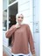 Kadın Eteği Garnili Sweat BRC1702 Kahve 2