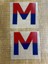 8x cm 2 Adet Ütü Ile Yapışan Mavi Kırmızı M Harfi Transfer Baskı Arma 1