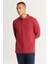 AC&Co / Altınyıldız Classics Erkek Bordo Standart Fit Normal Kesim 3 Iplik Içi Polarlı %100 Pamuk Polo Yaka Sweatshirt 2