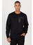 ALTINYILDIZ CLASSICS Erkek Siyah Standart Fit Normal Kesim Bisiklet Yaka Pamuklu Sweatshirt 1