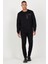 ALTINYILDIZ CLASSICS Erkek Siyah Standart Fit Normal Kesim Bisiklet Yaka Pamuklu Sweatshirt 2