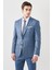 ALTINYILDIZ CLASSICS Erkek Mavi Slim Fit Dar Kesim Mono Yaka Desenli Yünlü Takım Elbise 1
