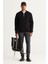 Erkek Siyah Standart Fit Normal Kesim Içi Polarlı 3 Iplik Kolej Yaka Pamuklu Sweatshirt Ceket 4