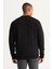Erkek Siyah Standart Fit Normal Kesim Içi Polarlı 3 Iplik Kolej Yaka Pamuklu Sweatshirt Ceket 5