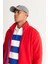 Erkek Kırmızı Standart Fit Normal Kesim Soğuk Geçirmez Dik Yaka Polar Sweatshirt Ceket 3