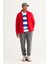 Erkek Kırmızı Standart Fit Normal Kesim Soğuk Geçirmez Dik Yaka Polar Sweatshirt Ceket 4