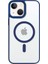 iPhone 13 Lüks Magsafe Kablosuz Şarj Mıknatıslı Lacivert Renkli Kılıf 1