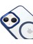 iPhone 13 Lüks Magsafe Kablosuz Şarj Mıknatıslı Lacivert Renkli Kılıf 3