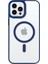 iPhone 13 Pro Max Lüks Magsafe Kablosuz Şarj Mıknatıslı Lacivert Renkli Kılıf 1