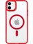iPhone 11 Lüks Magsafe Kablosuz Şarj Mıknatıslı Kırmızı Renkli Kılıf 1