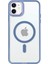 iPhone 11 Lüks Magsafe Kablosuz Şarj Mıknatıslı Mavi Renkli Kılıf 1