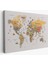 Dünya Haritası Çok Detaylı Ünlü Yerler Sembollü Kanvas Tablo 1748 1