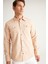 Erkek Bej Slim Fit Dar Kesim Klasik Yaka Pamuklu Gömlek 3