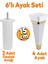 Alcazar 6'lı Set Mobilya Tv Ünitesi Koltuk Kanepe Destek Ayağı 15 Cm Beyaz Ayakları M8 Civatalı 1