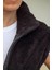 Kadın Siyah Peluş Welsoft Kalın Fermuarlı Hakim Yaka Yelek 23KYLKMY10 4