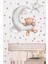 Ayda Sallanan Sevimli Ayıcık Puantiye ve Yıldızlar Çocuk Bebek Odası Sticker Seti 2